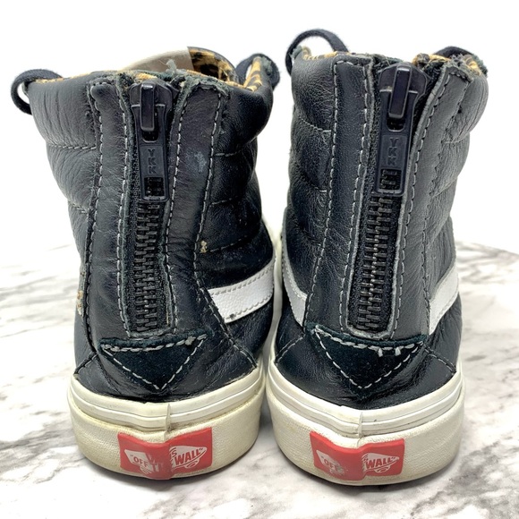 Vans Sk8-Hi Black Leather Lace Up High-Top Sneakers 7.5 Grunge Whimsigoth Skater - Picture 5 of 16